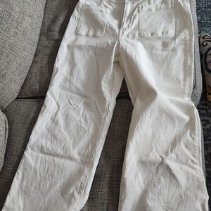 Madewell Cream Wide-Leg Pants
